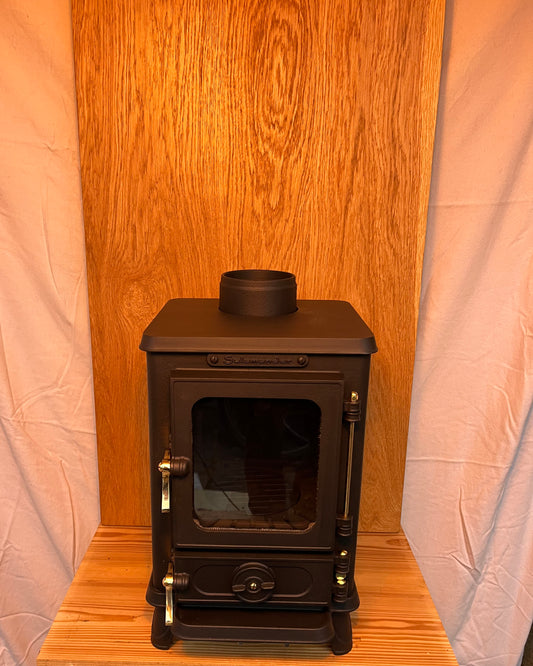 Petit poêle à bois - Salamander Stove avec poignées laiton - 4 kw