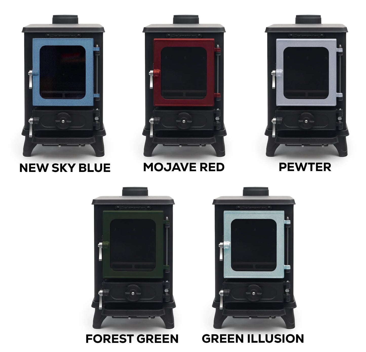Salamander Stoves avec portes colorés