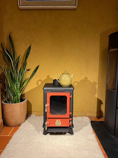 Petit poele a bois Salamander Stove avec porte coloree, vue 1