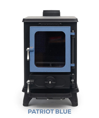 Petit poele a bois Salamander Stove avec porte coloree, vue 5