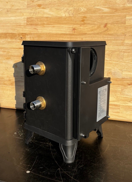 Petit poêle à bois Salamander Stove avec bouilleur Inox - 4,1 Kw