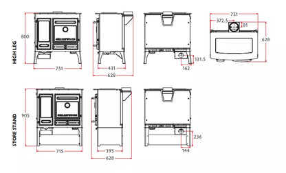plan Cuisinière à bois Charnwood Haven 